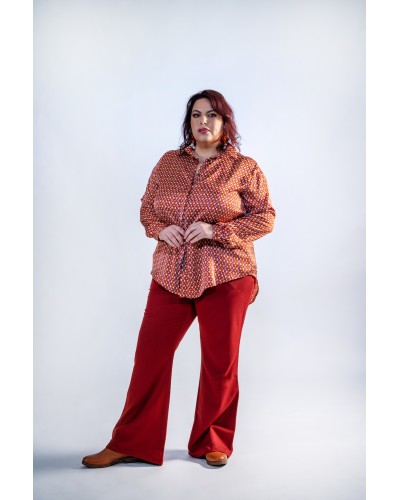 Chemise satin imprimé