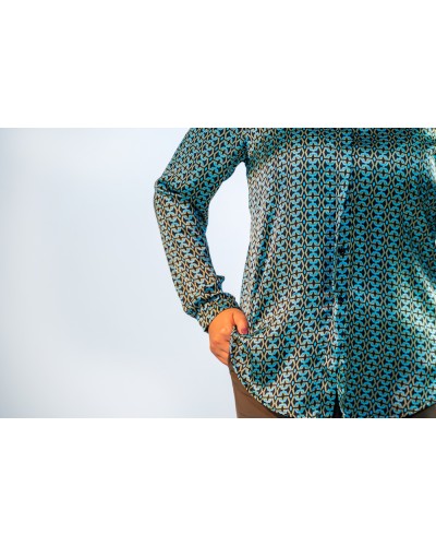 Chemise satin imprimé