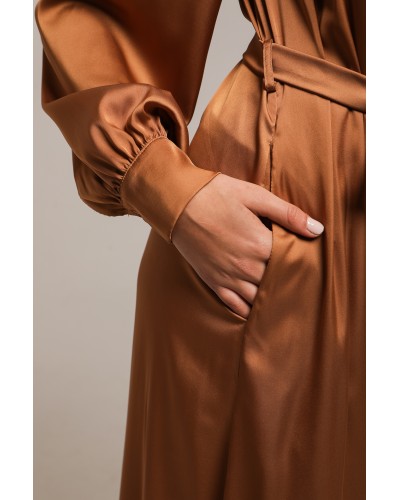 Robe fluide en satin uni