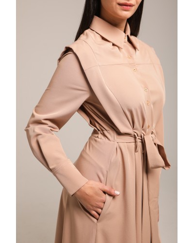 Robe longue ceinturée