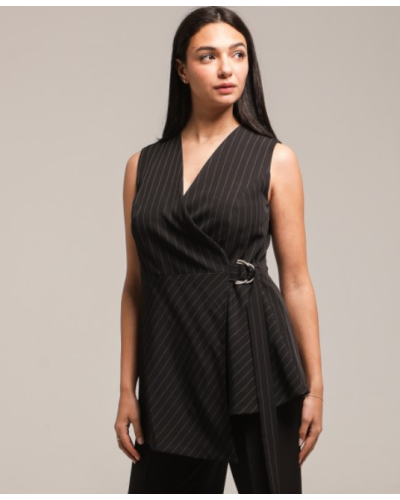 Jaquet rayé asymétrique