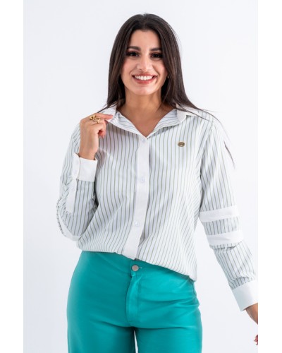 Chemise en popeline rayée