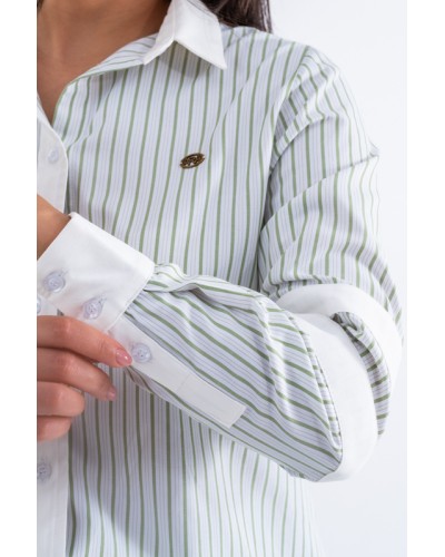 Chemise en popeline rayée