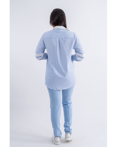 Chemise en popeline rayée