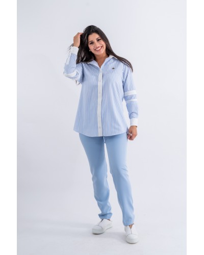 Chemise en popeline rayée