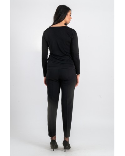 Pull encolure drapée